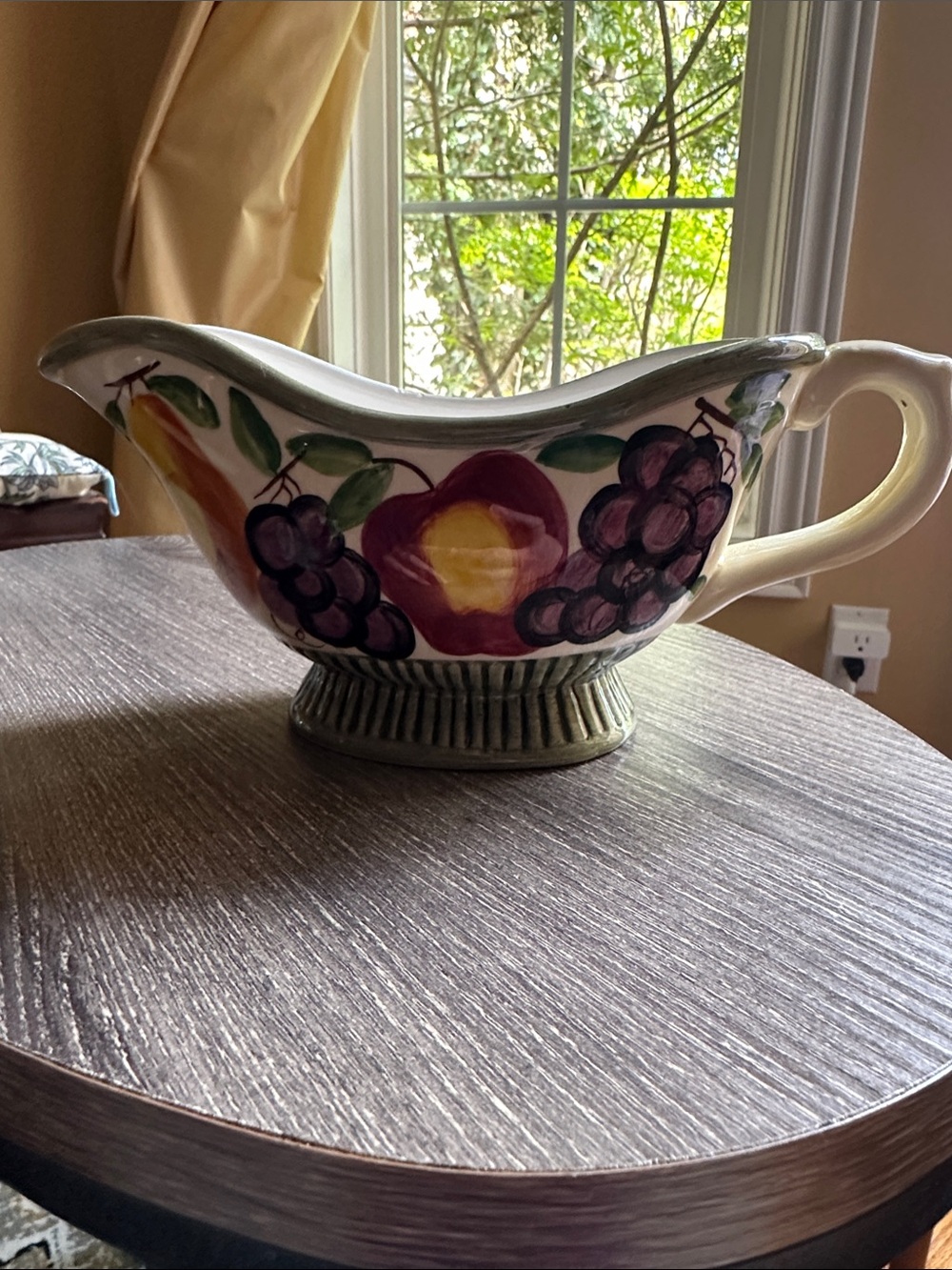 Joshua Maxwell Studio Hand-Painted Ceramic Fruit Gravy Boat. Garden Treasure. - Picture 3 of 6